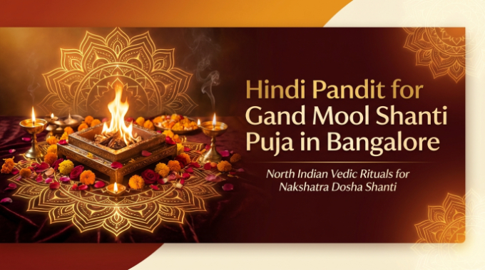 Hindi pandit in Bangalore performing Gand Mool Shanti Puja in Marathahalli