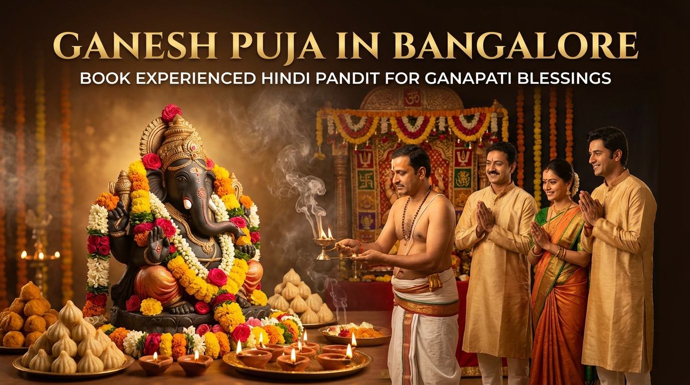 North Indian pandit in Bangalore conducting Ganesh Puja in Whitefield