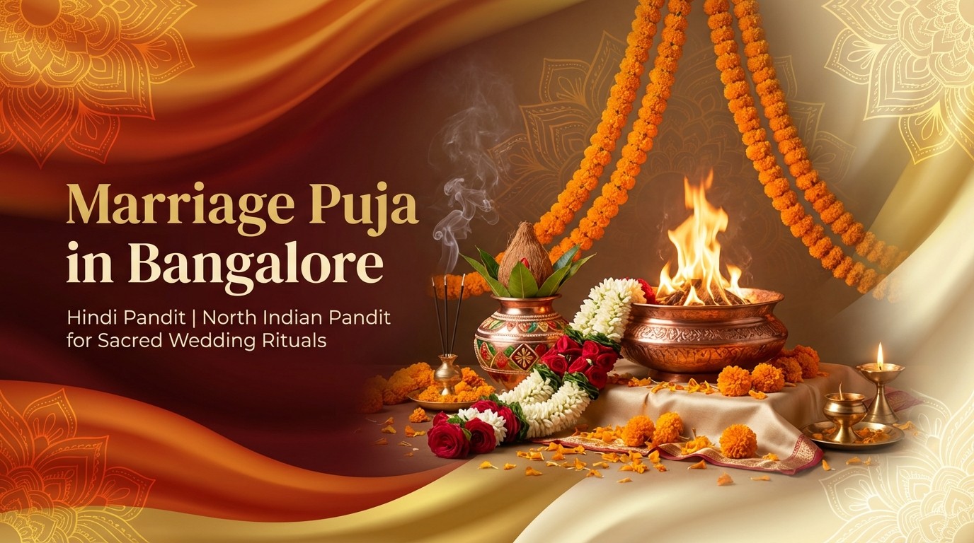 North Indian wedding rituals by Hindi pandit in Bangalore at Marathahalli venue