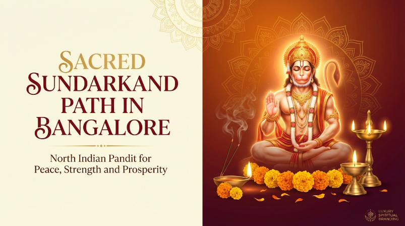 Hanuman altar for Sundarkand Path with Hindi pandit in Bangalore in Sarjapur Road